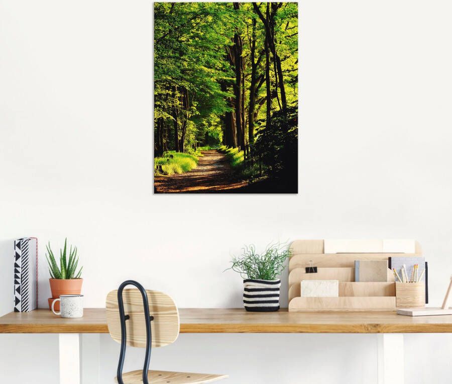 Artland Artprint Weg in het bos als artprint van aluminium artprint voor buiten artprint op linnen poster in verschillende maten. maten