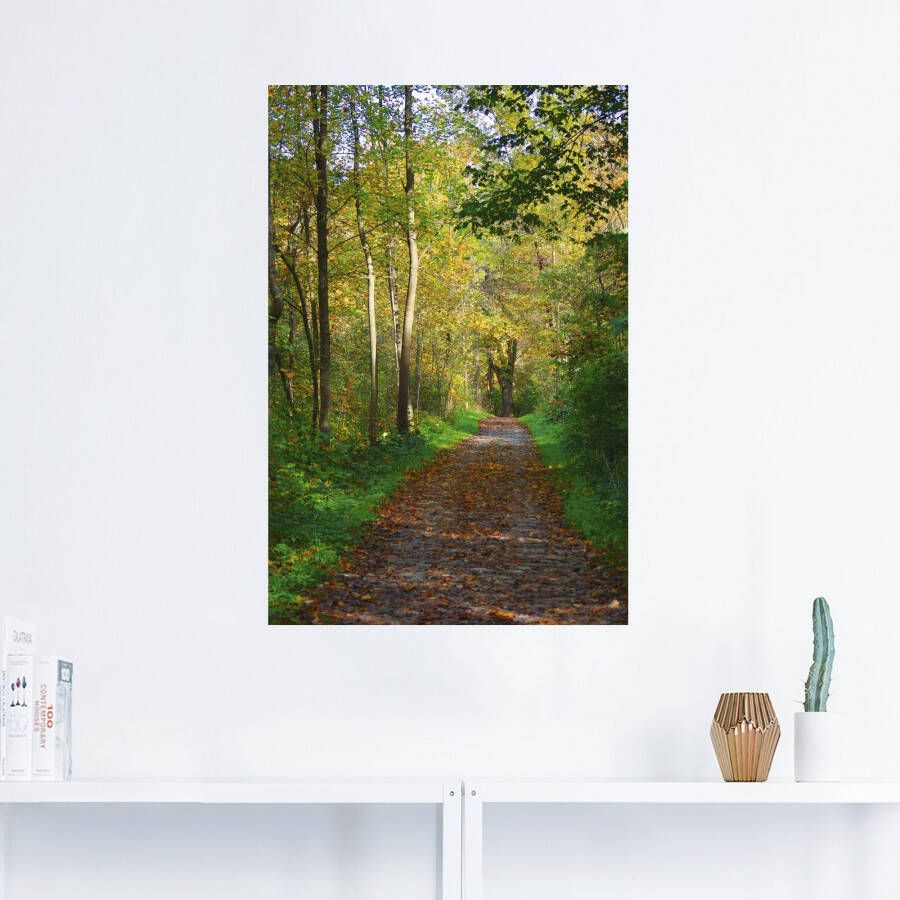 Artland Artprint Weg in het herfstbos als poster muursticker in verschillende maten