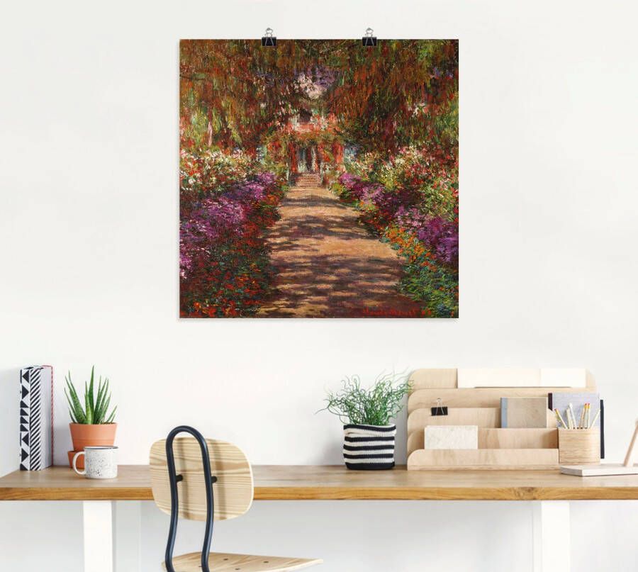 Artland Artprint Weg in Monets tuin in Giverny. 1902 als artprint van aluminium artprint voor buiten artprint op linnen poster muursticker