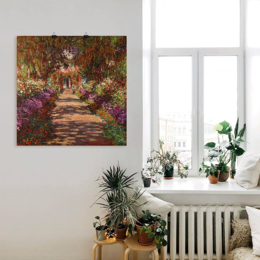 Artland Artprint Weg in Monets tuin in Giverny. 1902 als artprint van aluminium artprint voor buiten artprint op linnen poster muursticker