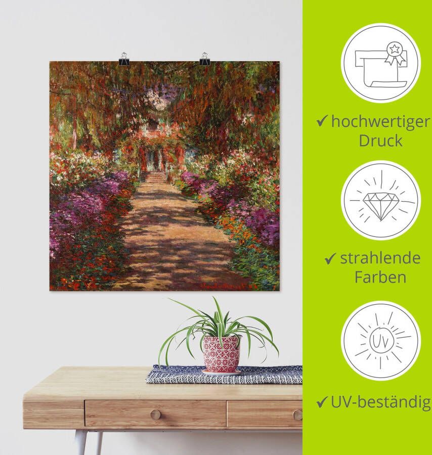 Artland Artprint Weg in Monets tuin in Giverny. 1902 als artprint van aluminium artprint voor buiten artprint op linnen poster muursticker