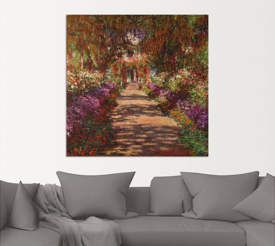 Artland Artprint Weg in Monets tuin in Giverny. 1902 als artprint van aluminium artprint voor buiten artprint op linnen poster muursticker