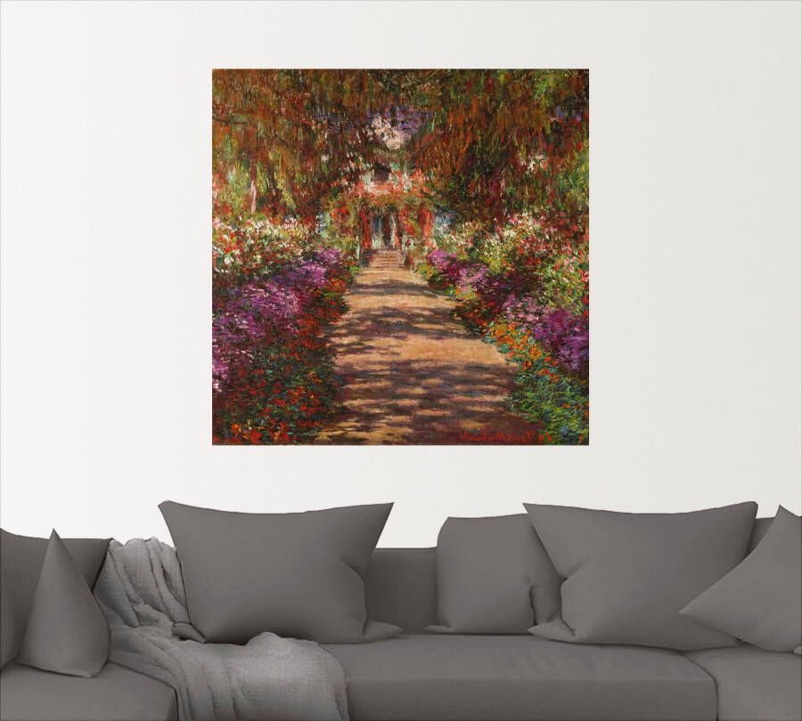 Artland Artprint Weg in Monets tuin in Giverny. 1902 als artprint van aluminium artprint voor buiten artprint op linnen poster muursticker