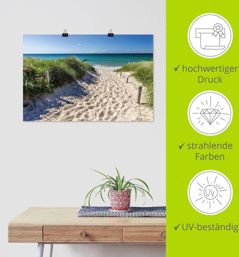 Artland Artprint Weg naar het strand aan de Oostzee als artprint van aluminium artprint voor buiten artprint op linnen poster muursticker