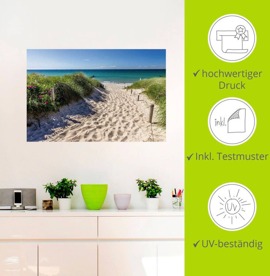 Artland Artprint Weg naar het strand aan de Oostzee als artprint van aluminium artprint voor buiten artprint op linnen poster muursticker