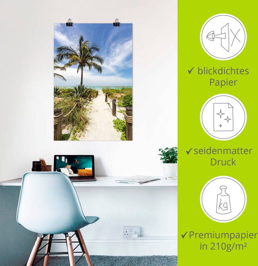 Artland Artprint Weg naar het strand II als artprint van aluminium artprint voor buiten poster muursticker in diverse maten formaten