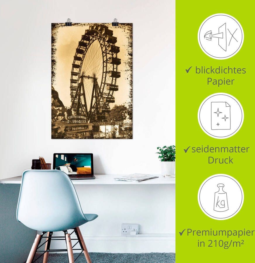 Artland Artprint Wenen Prater als artprint op linnen poster in verschillende formaten maten