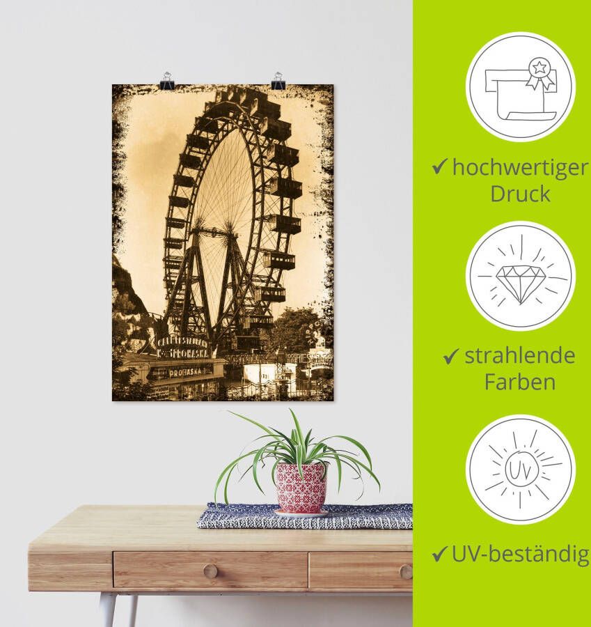 Artland Artprint Wenen Prater als artprint op linnen poster in verschillende formaten maten