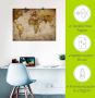 Artland Artprint Wereldkaart als artprint van aluminium artprint voor buiten artprint op linnen poster muursticker - Thumbnail 5