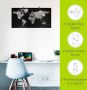 Artland Artprint Wereldkaart glitter als artprint van aluminium artprint voor buiten artprint op linnen poster muursticker - Thumbnail 5