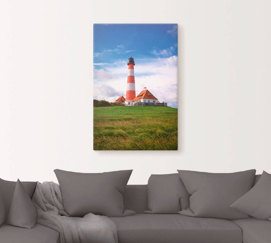 Artland Artprint Westerhever vuurtoren als artprint van aluminium artprint voor buiten artprint op linnen poster in verschillende maten. maten