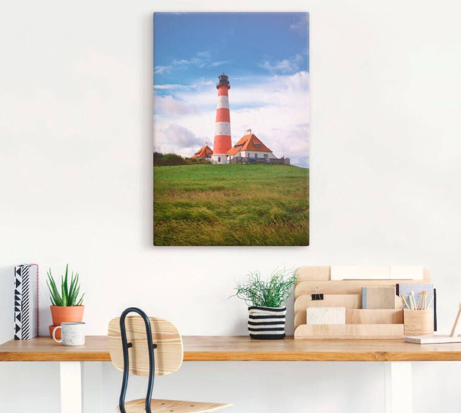 Artland Artprint Westerhever vuurtoren als artprint van aluminium artprint voor buiten artprint op linnen poster in verschillende maten. maten