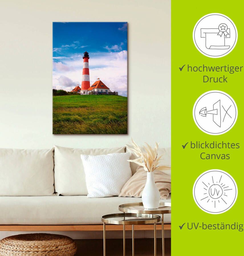 Artland Artprint Westerhever vuurtoren als artprint van aluminium artprint voor buiten artprint op linnen poster in verschillende maten. maten