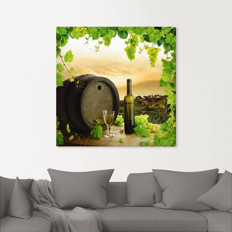 Artland Poster Wijn druiven wijnstokken wijngaard als artprint van aluminium artprint op linnen muursticker of poster in verschillende maten