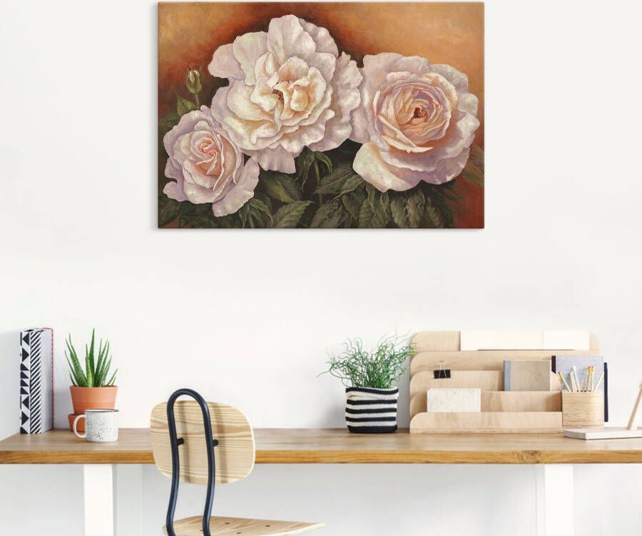 Artland Artprint Wilde rozen als artprint op linnen poster in verschillende formaten maten