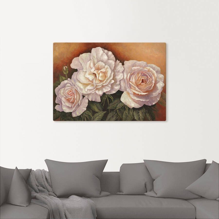 Artland Artprint Wilde rozen als artprint op linnen poster in verschillende formaten maten