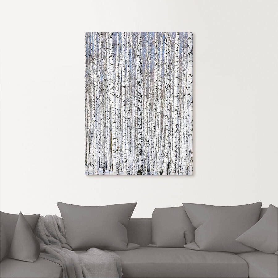 Artland Artprint Winter berkenbos winter sereniteit als artprint op linnen poster in verschillende formaten maten