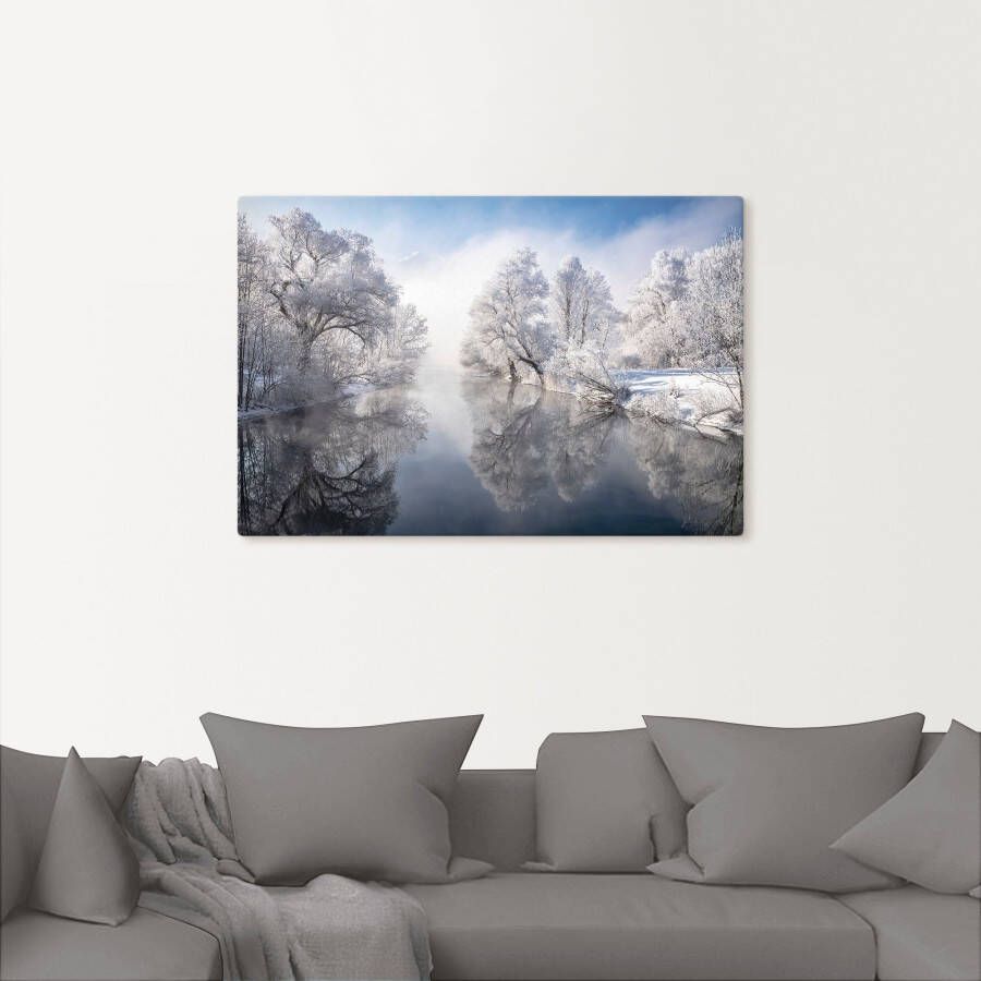 Artland Artprint Winter in de Berchtesgadener Alpen Winter in Opper-Beieren als artprint op linnen poster muursticker in verschillende maten