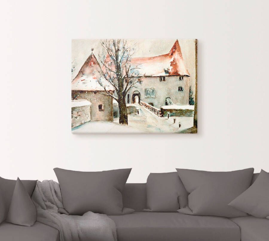 Artland Artprint Winter op de burcht als artprint op linnen poster muursticker in verschillende maten