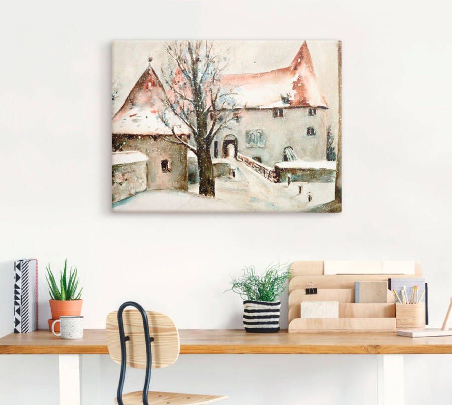 Artland Artprint Winter op de burcht als artprint op linnen poster muursticker in verschillende maten