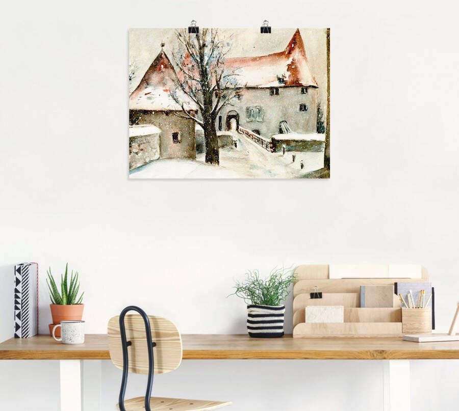 Artland Artprint Winter op de burcht als artprint op linnen poster muursticker in verschillende maten