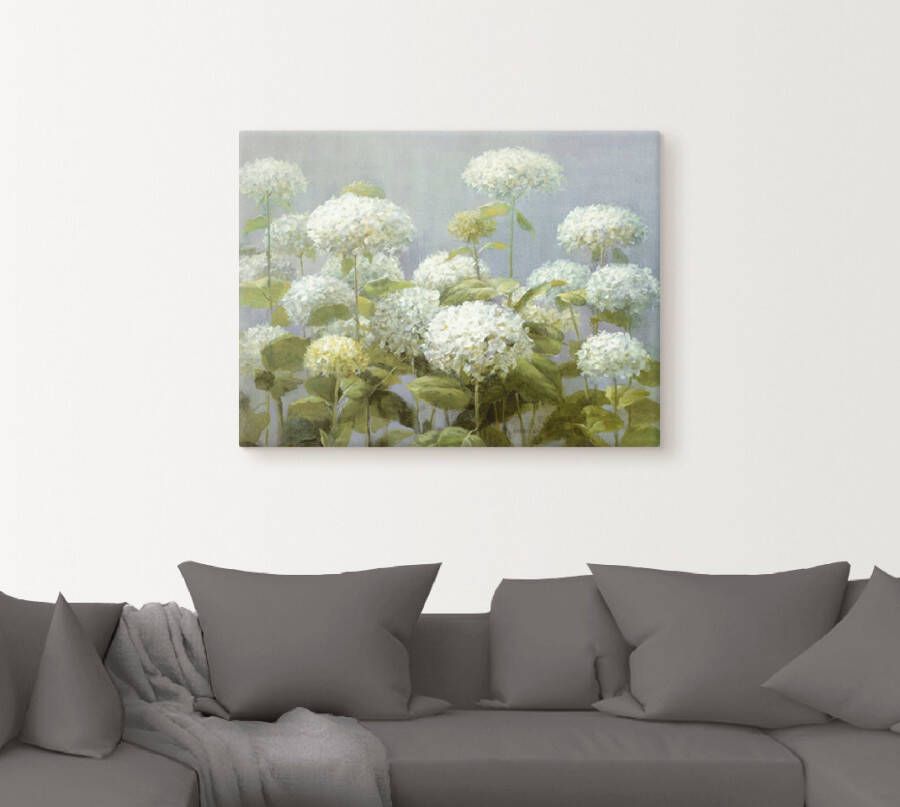 Artland Artprint Witte hortensia's tuin als artprint op linnen poster muursticker in verschillende maten