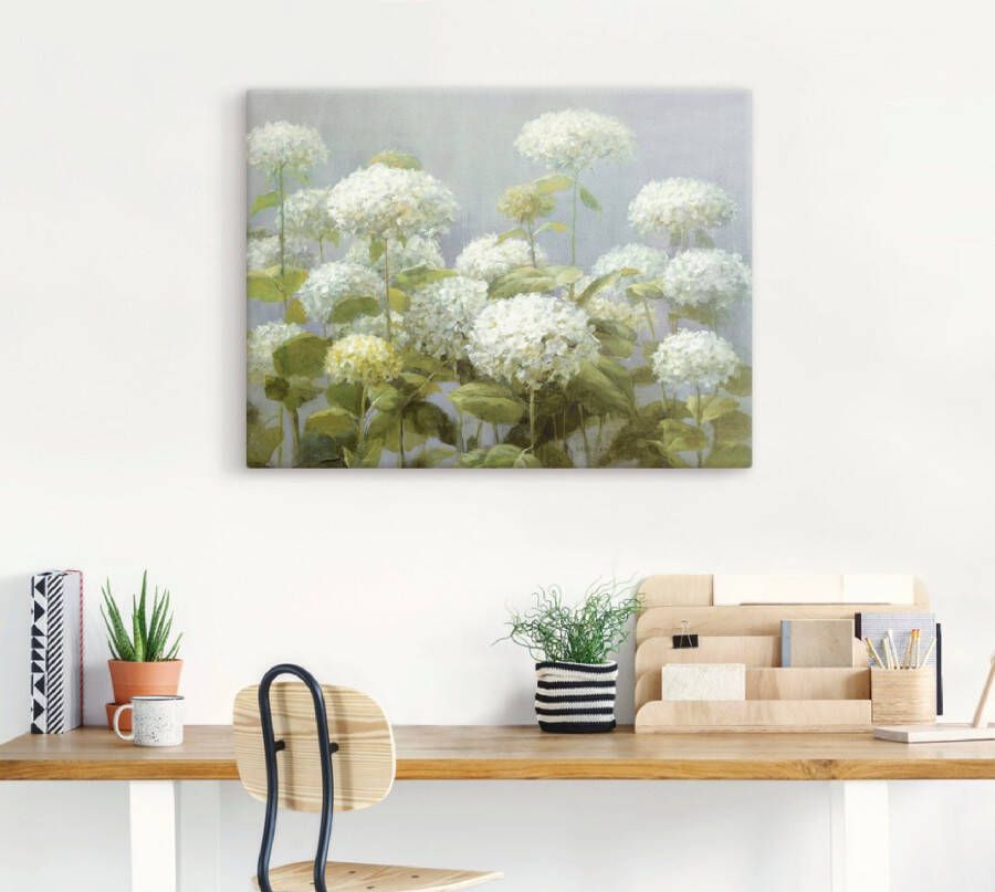 Artland Artprint Witte hortensia's tuin als artprint op linnen poster muursticker in verschillende maten