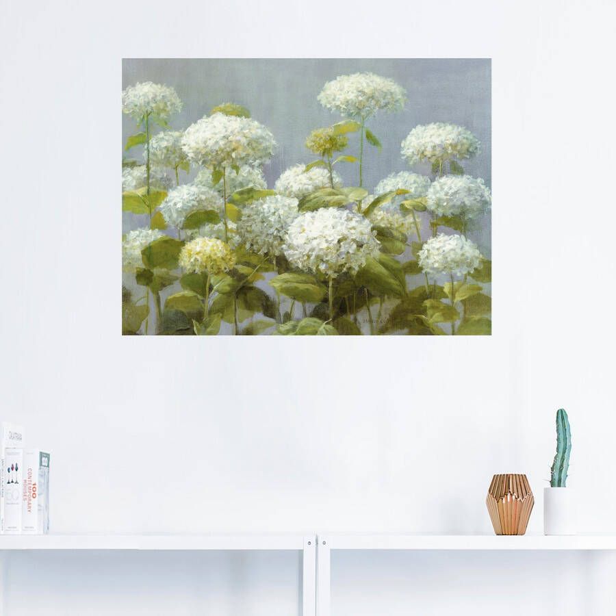 Artland Artprint Witte hortensia's tuin als artprint op linnen poster muursticker in verschillende maten