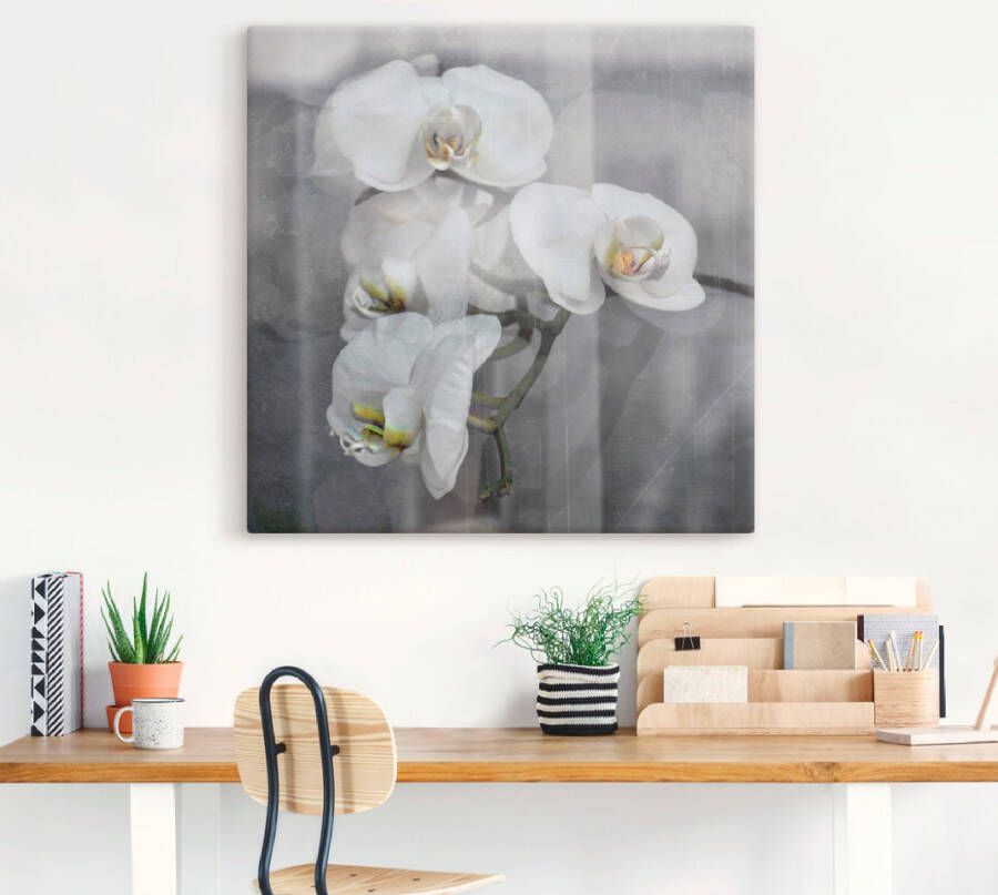 Artland Artprint Witte orchideeën white orchidee als artprint op linnen muursticker in verschillende maten