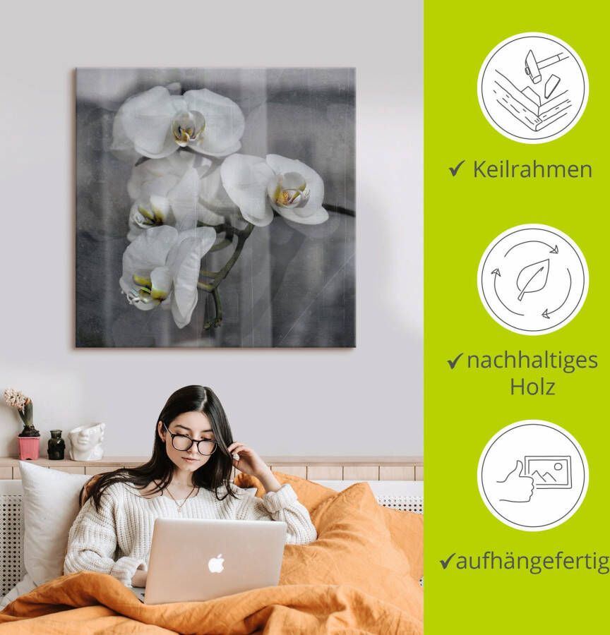 Artland Artprint Witte orchideeën white orchidee als artprint op linnen muursticker in verschillende maten