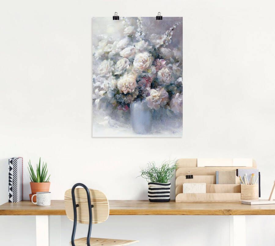 Artland Artprint Witte struisvogel als artprint op linnen poster in verschillende formaten maten