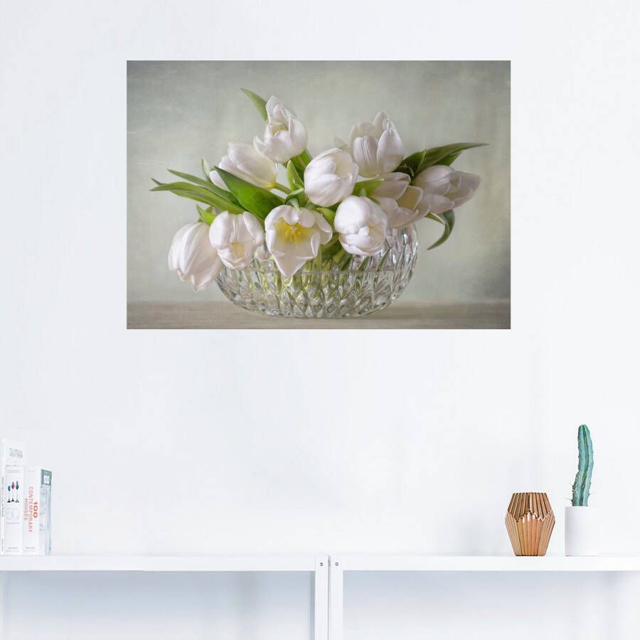 Artland Artprint Witte tulpen als artprint op linnen poster muursticker in verschillende maten