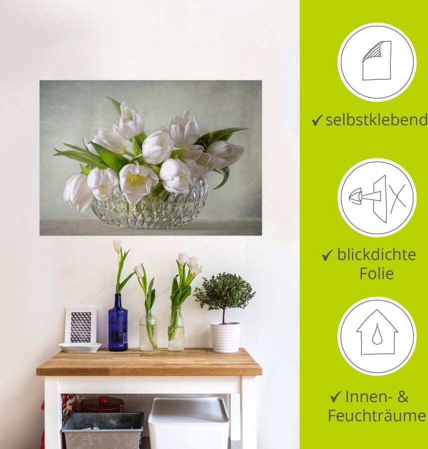 Artland Artprint Witte tulpen als artprint op linnen poster muursticker in verschillende maten