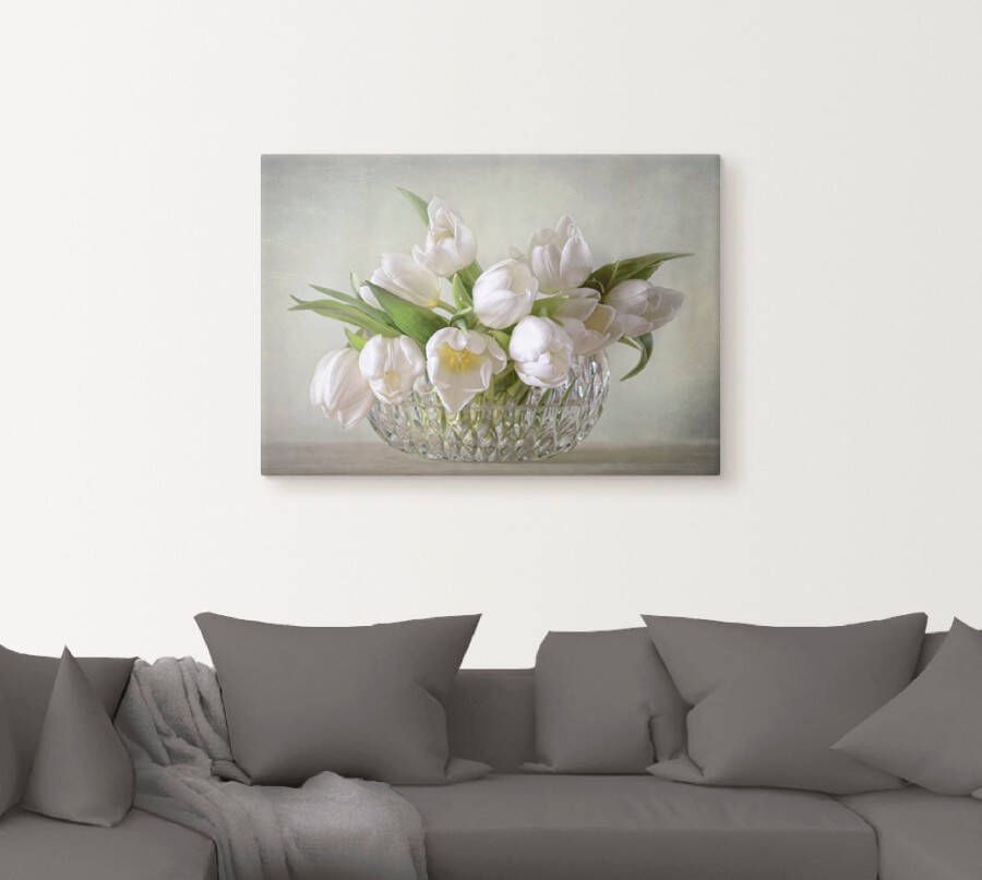 Artland Artprint Witte tulpen als artprint op linnen poster muursticker in verschillende maten