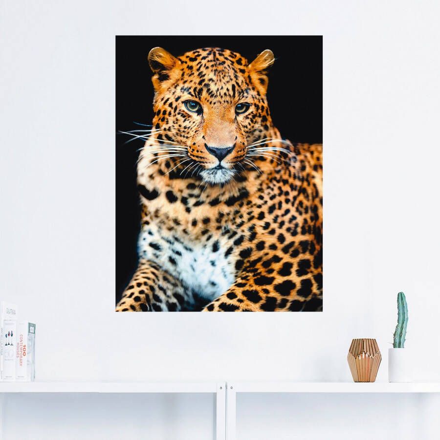 Artland Artprint Woedende wilde luipaard als artprint van aluminium artprint voor buiten artprint op linnen poster muursticker