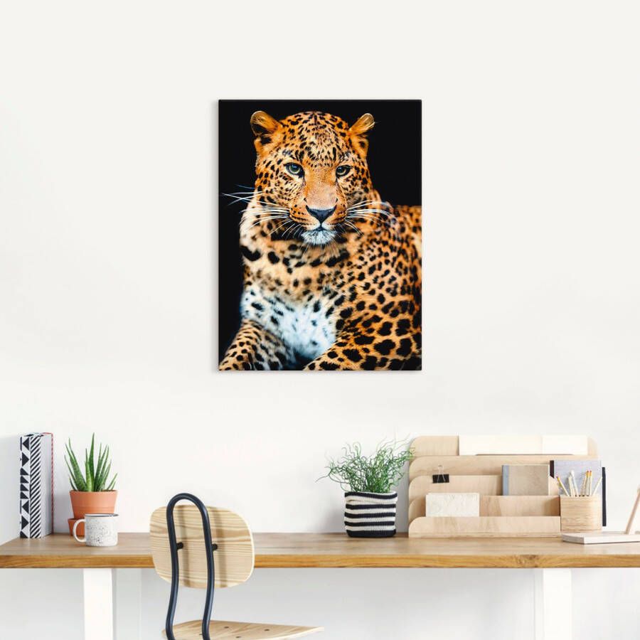 Artland Artprint Woedende wilde luipaard als artprint van aluminium artprint voor buiten artprint op linnen poster muursticker