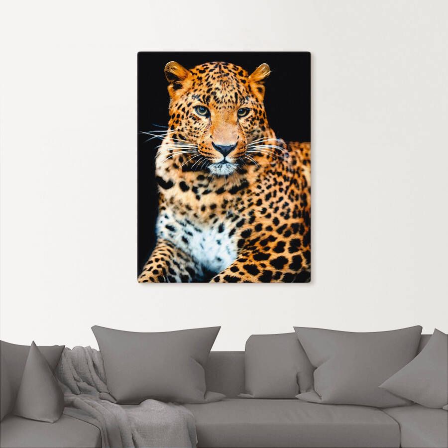 Artland Artprint Woedende wilde luipaard als artprint van aluminium artprint voor buiten artprint op linnen poster muursticker