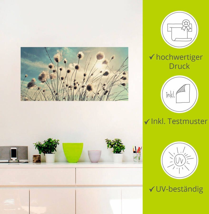 Artland Artprint Wolgras als artprint van aluminium artprint voor buiten artprint op linnen poster muursticker