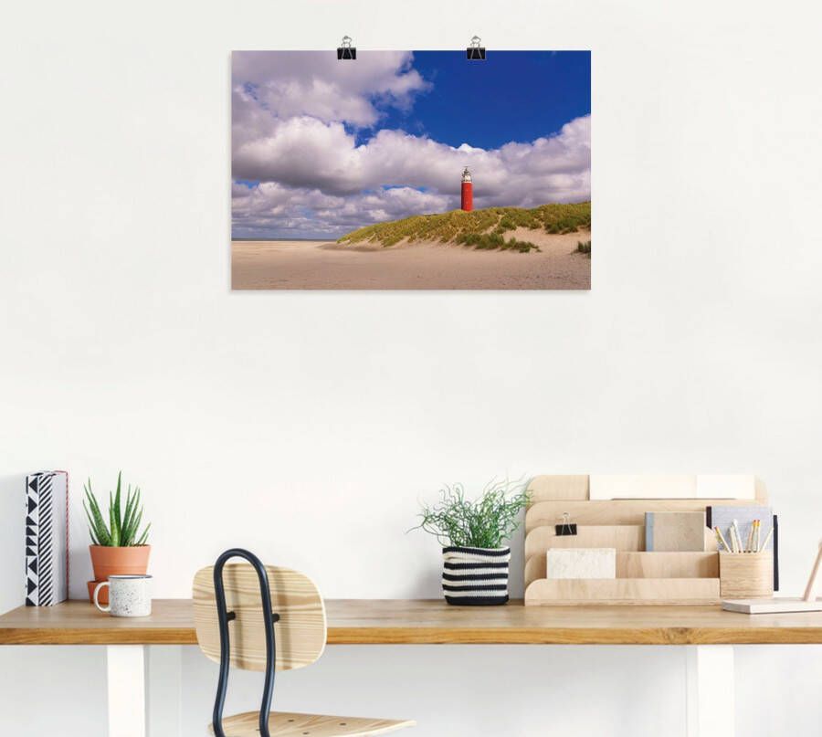 Artland Artprint Wolkenimpressie bij de vuurtoren als artprint van aluminium artprint voor buiten poster in diverse formaten