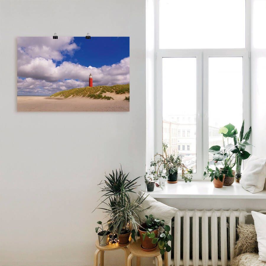 Artland Artprint Wolkenimpressie bij de vuurtoren als artprint van aluminium artprint voor buiten poster in diverse formaten