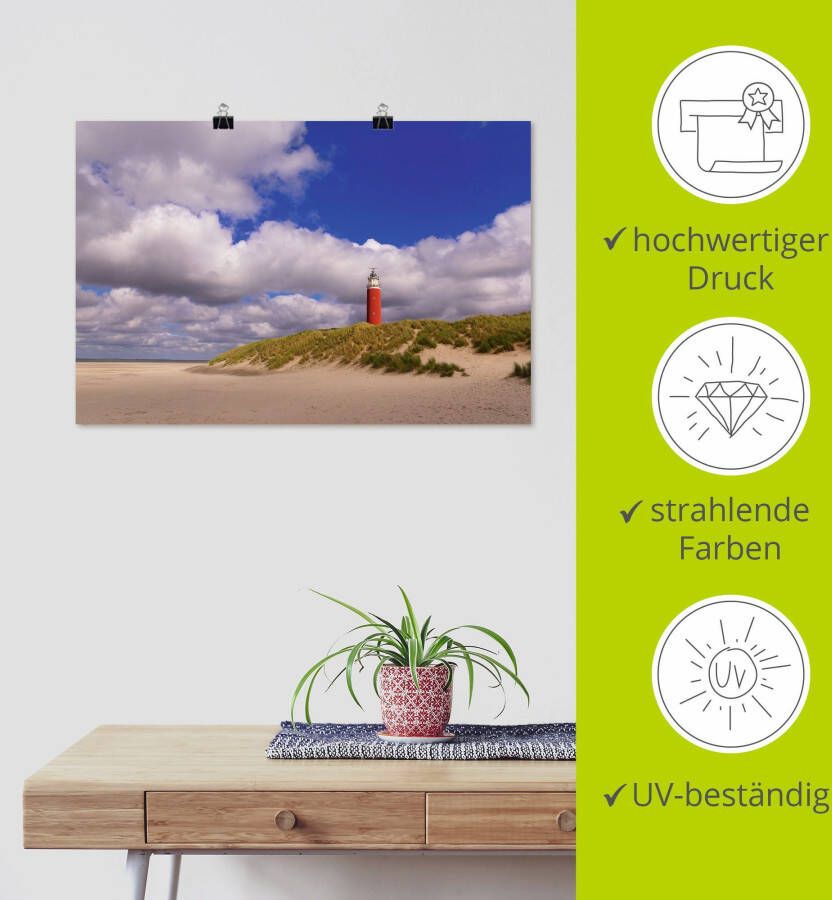 Artland Artprint Wolkenimpressie bij de vuurtoren als artprint van aluminium artprint voor buiten poster in diverse formaten