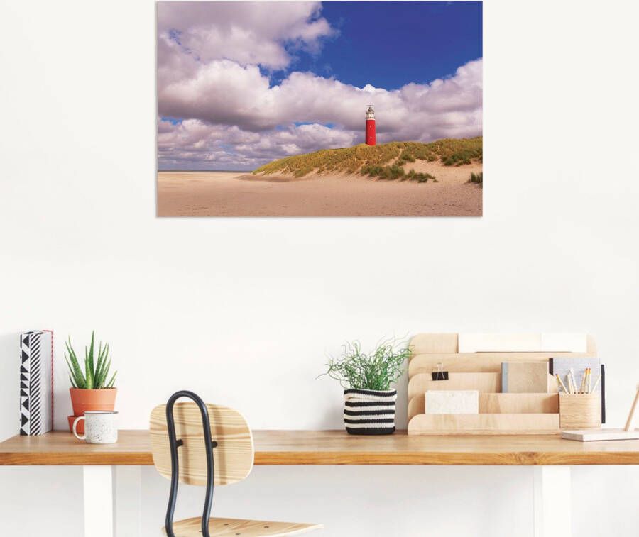 Artland Artprint Wolkenimpressie bij de vuurtoren als artprint van aluminium artprint voor buiten poster in diverse formaten