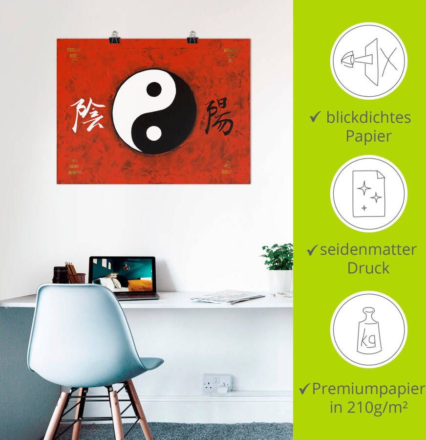 Artland Artprint Yin & Yang als artprint van aluminium artprint voor buiten poster in diverse formaten