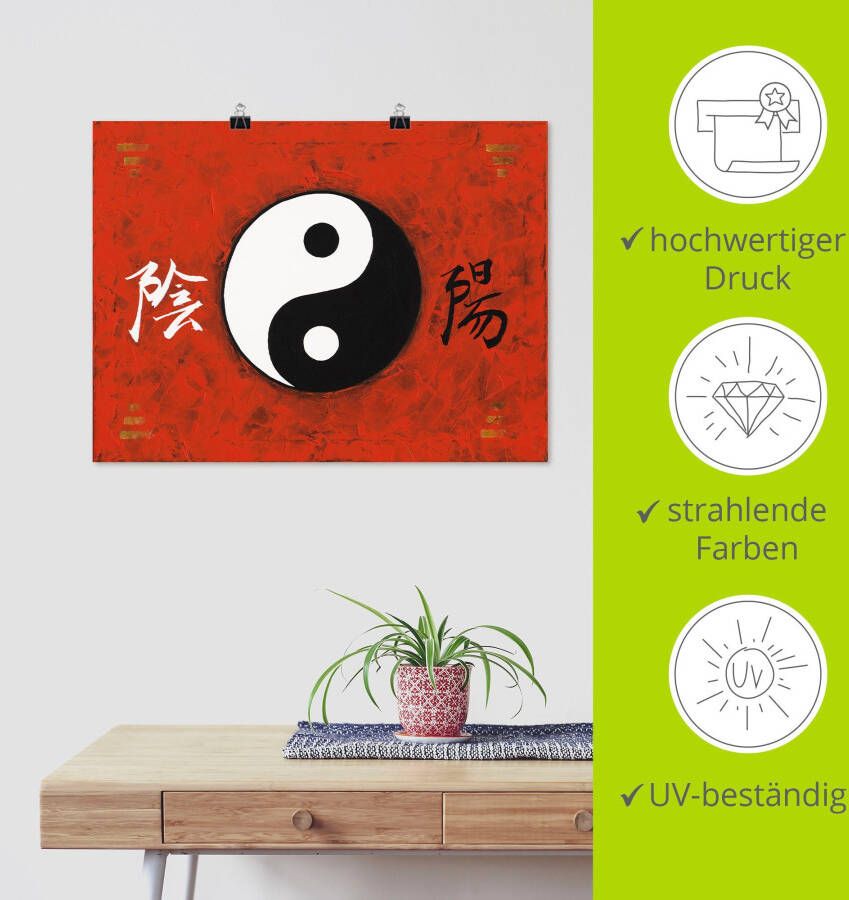 Artland Artprint Yin & Yang als artprint van aluminium artprint voor buiten poster in diverse formaten