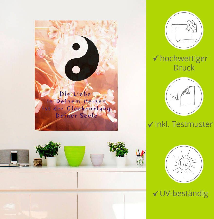 Artland Artprint Yin yang slag als poster muursticker in verschillende maten