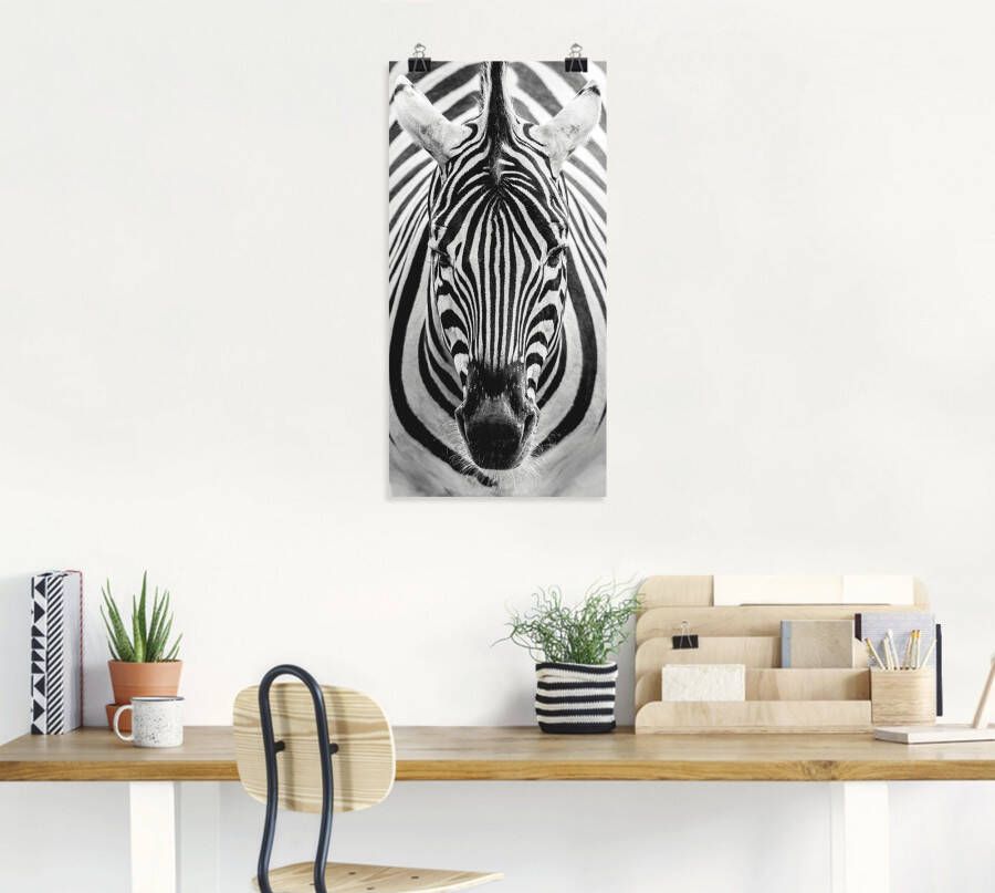 Artland Artprint Zebra als artprint op linnen poster muursticker in verschillende maten