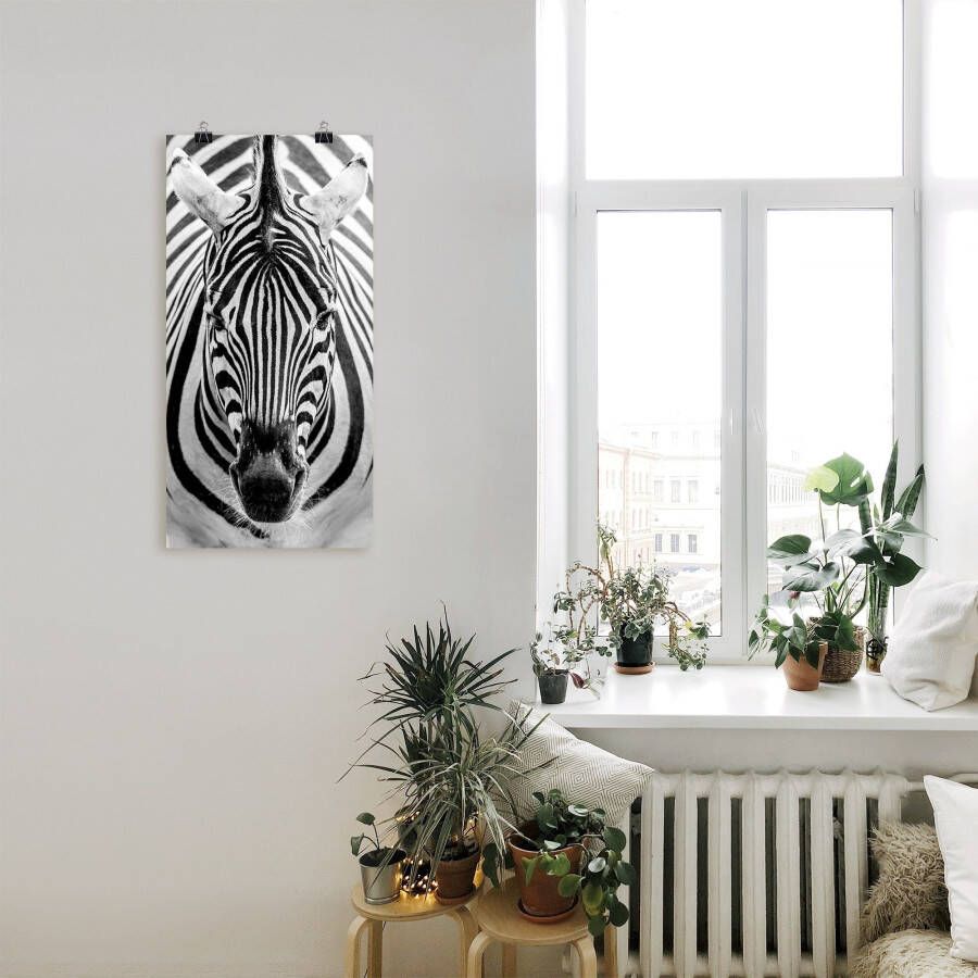 Artland Artprint Zebra als artprint op linnen poster muursticker in verschillende maten