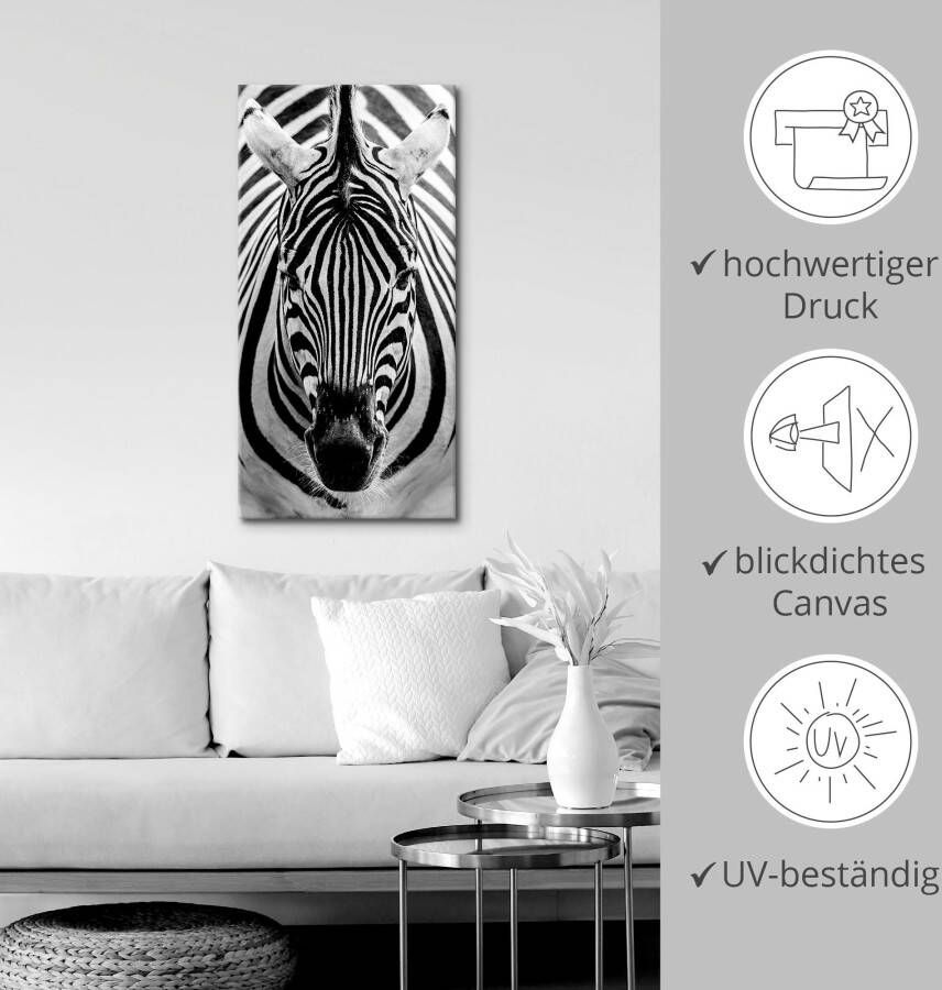 Artland Artprint Zebra als artprint op linnen poster muursticker in verschillende maten