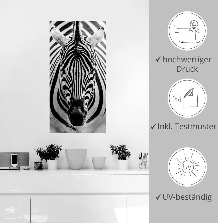 Artland Artprint Zebra als artprint op linnen poster muursticker in verschillende maten