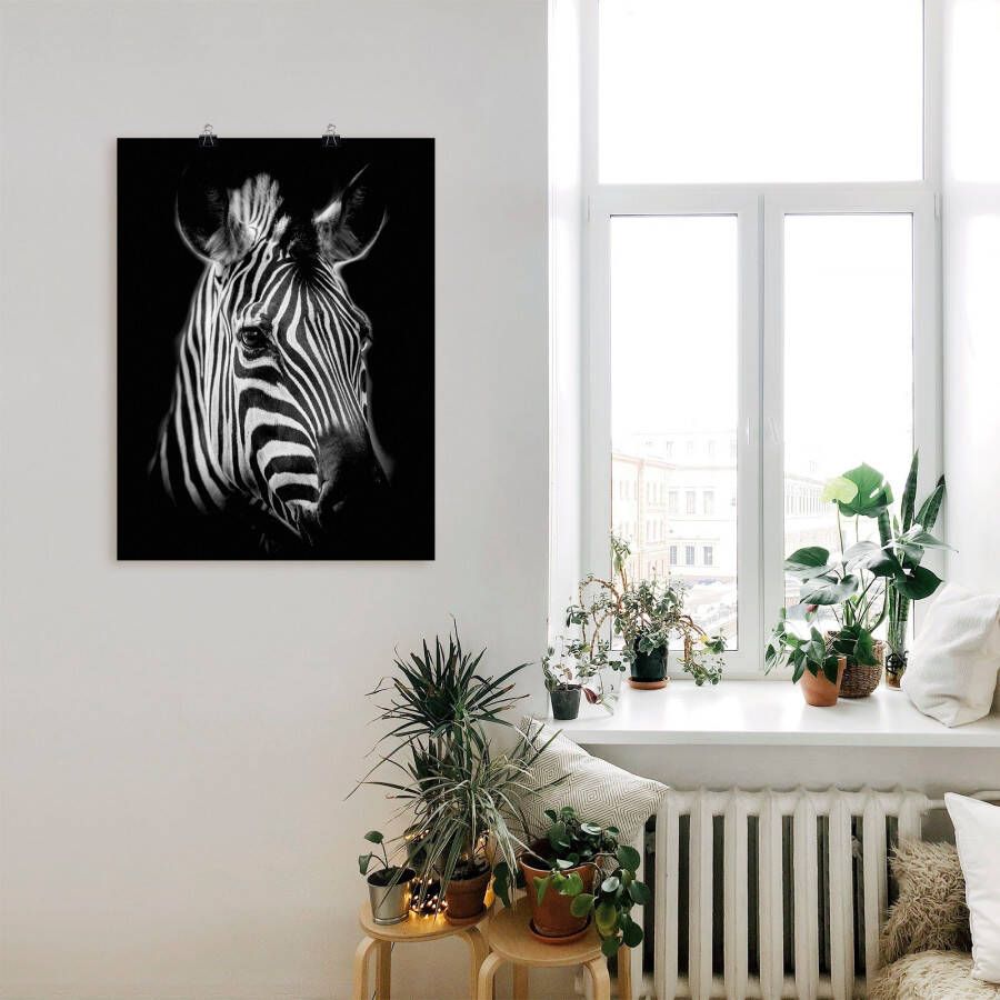 Artland Artprint Zebra als artprint van aluminium artprint voor buiten artprint op linnen poster muursticker